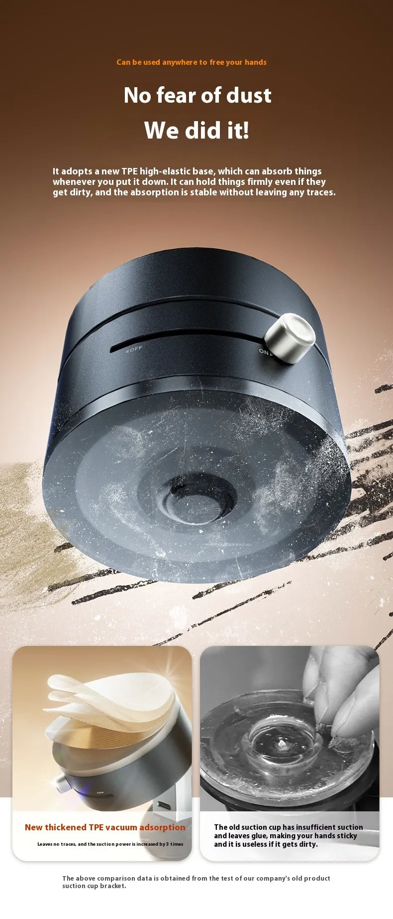 LiteLyfe Magnetic Foldable Phone Holder with Suction Cup